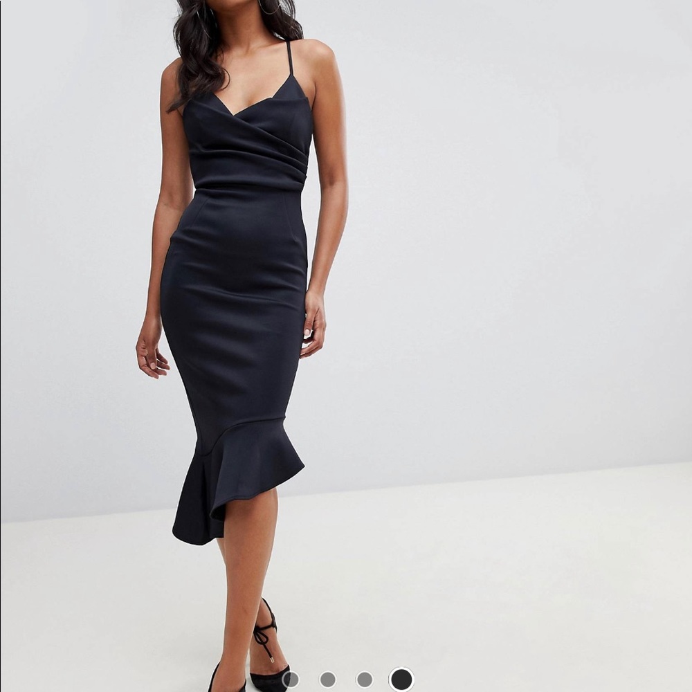ASOS scuba pephem midi dress